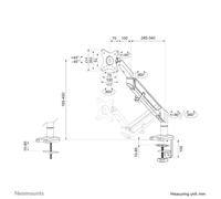 Supporto da tavolo - Neomounts - DS70-810BL1 - Inclinabile 90 - Rotante 360 - Carico max 9 kg