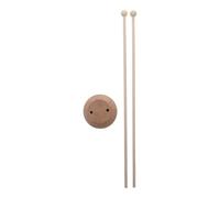 Supporto da Tavolo per Bandiera Mini Base Rotonda in Legno | Doppia Capacità per Due Vessilli, Finitura Naturale Liscia, Uso su Banco e Mostre Professionali