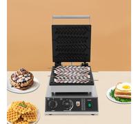 Supporto da tavolo per waffle a forma di frumento, macchina per waffle interna, 1,7 KW, macchina elettrica commerciale elettrica 220 V Wheat Stick per waffle, rivestimento antiaderente, 50-300 ℃