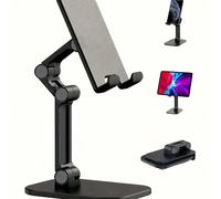 Supporto da tavolo regolabile e pieghevole per telefono, adatto per modelli più alti, compatibile con smartphone e tablet con altezza compresa tra 11,94 cm e 33,02 cm, disponibile in nero e bianco, co