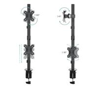 SUPPORTO PER MONITOR TOOQ DB1233TNVB, Universale VESA 75 x 75 mm, 100 x 100 mm, Acciaio, Nero