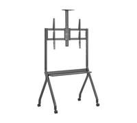 Supporto da Terra AISENS FT86FE-369 55-100" Ruote 120kg Nero con Vassoio e Supporto Telecamera