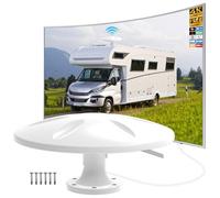 Supporto da tetto per antenna TV digitale per camper, VHF/UHF | Ricezione omnidirezionale a 360°, antenna 4K HD Smart TV RV per canali locali per camper, rimorchio, cavo da 4,6 m
