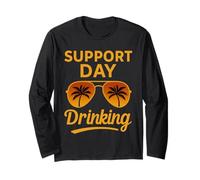 Supporto Day Drinking Divertente Occhiali Palme Estate Maglia a Manica