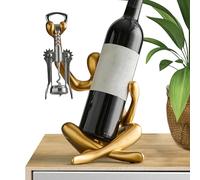 Supporto decorativo - Porta del vino artistica, base in resina | Scultura originale per bottiglie fini, linea affascinante con dettagli intagliati per mensole da cucina e lounge fuori dal