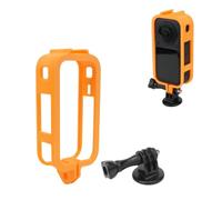 Supporto di Espansione per Insta360 X6 Telaio Protettivo Antigraffio Antiurto Verticale Multifunzionale Orizzontale con Slitta Fredda per 360 X6，Arancione verticale