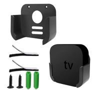 Supporto di Montaggio a Parete per TV Box, Supporto di Staffa per apples TV, Staffa da Parete per Scatola Televisiva, Compatibile con apples TV 4K e Tutte le Generazioni di apples TV (Nero)