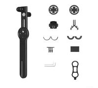 Supporto di prolunga in metallo per computer da bicicletta, compatibile con Garmin per Bryton e Cateye, supporto multifunzionale in lega di alluminio per bici da strada e mountain bike, nero