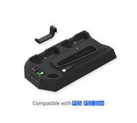 Supporto di raffreddamento e base di ricarica per PS5 Slim/PS5 - Compatibile con le edizioni disco/digitali, supporto verticale/orizzontale,