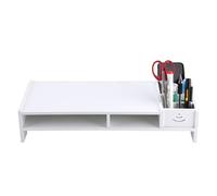 Supporto di raffreddamento per laptop, rialzo multifunzionale per monitor, ripiano ergonomico da ufficio con spazio di archiviazione, struttura