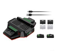 Supporto di raffreddamento per Xbox Series S, stazione di ricarica doppio controller con luci LED RGB Supporto console con ventole (nero)