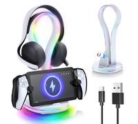 Supporto di ricarica magnetico 3 in 1 per Playstation Portal e cuffie PS5 Wireless, KOVA Case Friendly Charger Dock per accessori PS Portal, supporto per cuffie PS5 Pulse Elite, 14 modalità di