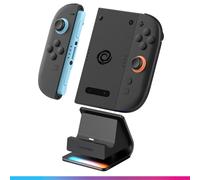 Oniverse Caricatore Controller per Switch 2 - Stazione di Ricarica per 2 Joy-Con, alimentazione USB-C, Porta USB-A per controller aggiuntivo, 8 Modalità di Illuminazione - Fusion Dock