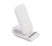 Supporto di ricarica wireless 2 in 1 per iPhone, ricarica rapida da 15 W, con luce notturna attivata al tocco, design compatto in ABS con ingresso di tipo C (bianco)