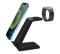 Supporto di ricarica wireless veloce: padroneggia la tua routine mattutina, stazione pieghevole 3 in 1 per cuffie e orologi intelligenti, dissipazione del calore intelligente, compatibilità universale