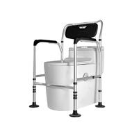 Supporto di Sicurezza Telaio Autonomo per WC Toilet, con maniglie antiscivolo Maniglione regolabile del sedile della toilette, telaio di supporto degli ausili del bagno della toilette portatile per di