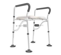 Supporto di Sicurezza Telaio per WC,Antiscivolo Sedile WC Rialzato con Maniglie,Telaio di Sicurezza Regolabile 150 kg,Maniglione per WC,Sedia da Doccia per Anziani,Handicap,Donna Incinta