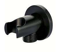 Supporto doccia a muro tondo con presa acqua e valvola di ritegno BA003 - nero
