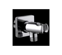 SUPPORTO DOCCIA IN OTTONE CON PRESA ACQUA CON ROSONE QUADRO ATTACCO 1/2M X 1/2