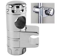 Supporto Doccia Regolabile Universale, Staffa per Doccetta Scorrevole e Ruotabile a 360° in Cromo, Compatibile con Asta Doccia da 25mm, Design Elegante e Moderno per Bagno