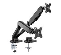 Techly Supporto da Scrivania Doppio Monitor 17-32'' con Molla a Gas Nero