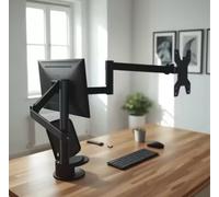 Supporto Doppio Monitor Regolabile Braccio da Scrivania per 2 Schermi PC Desk