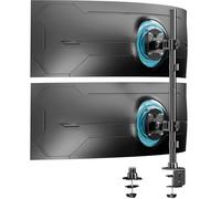 Supporto Doppio Monitor Verticale, Supporto per schermi ad alta resistenza con palo extra alto da 803 mm e impilamento verticale per monitor da 17" - 49" con rotazione