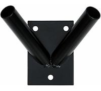 Supporto doppio per bandiere, nero, per bandiere e bandiere, verniciato a polvere e resistente alle intemperie