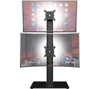 Supporto doppio per monitor, supporto verticale per monitor autoportante, adatto a due schermi da 13 a 34 pollici, girevole, inclinabile, regolabile in altezza, può contenere uno schermo fino a 20 kg