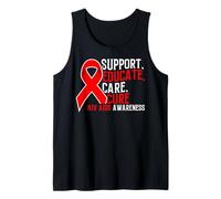 Supporto Educare Cura Cura HIV AIDS Nastro Rosso Infezione da HIV Canotta
