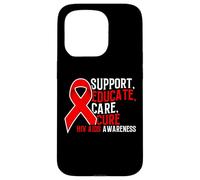 Supporto Educare Cura Cura HIV AIDS Nastro Rosso Infezione da HIV Custodia per iPhone 15 Pro