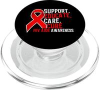 Supporto Educare Cura Cura HIV AIDS Nastro Rosso Infezione da HIV PopSockets PopGrip per MagSafe