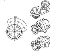 Supporto, elemento di regolaz. (reg. portata dei fari) HELLA 8HG 183 586-001