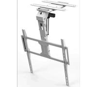 Supporto elettrico da soffitto per TV da 32-75 pollici, pieghevole, inclinabile, con telecomando, carico fino a 45 kg, bianco