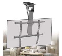Supporto elettrico motorizzato a soffitto per TV da 32-90 pollici, sollevatore telescopico automatico a discesa da 0 a 85°, design ribaltabile ideale per Home Theater e soluzioni salvaspazio.