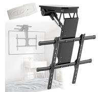 Supporto elettrico per TV a soffitto, motorizzato, con telecomando, angolo regolabile da 0° a 85°, design ribaltabile