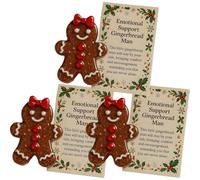 Supporto emotivo amico di pan di zenzero - Abbracci tascabili con carta positiva, ottimo regalo di incoraggiamento per il rilascio dello stress, ricordo a lunga distanza per lei e lui (3 pezzi)