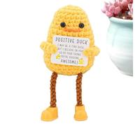 Supporto emotivo Duck | Simpatico gancio bambola coraggiosa anatra - adorabile bambola all'uncinetto, ponte comfort, anatra motivazionale con carta