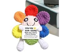 Supporto emotivo Uncinetto, bambola di lana lavorata a mano colorata a mano, gadget di peluche con decorazione da scrivania di carte positiva e decorazioni per la casa per compleanni e amici