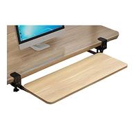 Supporto ergonomico per il polso da scrivania con morsetto, capacità di carico 25 kg, vassoio per tastiera in legno, ripiano estraibile sotto la scrivania, poggiapolsi rimovibile per un comodo