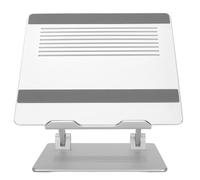 Supporto ergonomico per laptop, base pesante e rialzo regolabile per una migliore ventilazione, colore argento.