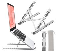 Supporto ergonomico per laptop, design regolabile multi-angolo per migliorare la postura, supporto in lega di alluminio con cuscinetti in silicone