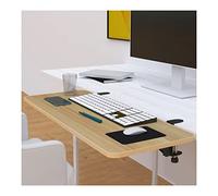 Supporto Ergonomico Per Mouse In Legno Massello Con Vassoio Di Estensione Pieghevole Per Scrivania Per Ufficio Domestico-Wood Color-60x24cm