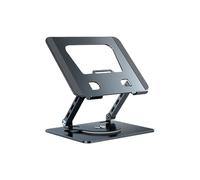 Supporto ergonomico pieghevole per computer Telaio in lega di alluminio Base rotante a 360 Due assi Design di ventilazione del calore 10-17 pollici Compatibilità Supporto portatile per laptop desktop