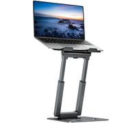 Supporto ergonomico regolabile in altezza per laptop, in lega di alluminio spessa di colore grigio, che garantisce sollievo dal dolore a collo,
