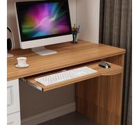 Supporto ergonomico scorrevole per tastiera e mouse, 60 cm, in noce chiaro, supporto sotto la scrivania, per tastiera e tablet, spazio di lavoro ottimale per comfort ed efficienza
