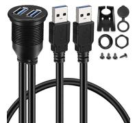 Supporto estensore per auto con 2 porte USB 3.0 AUX per cruscotto di auto, camion, barca e moto