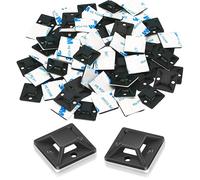 Supporto Fascette Cavi Autoadesivo Basi per Fascette Nere 100 Staffa di Fissaggio Fascette Autoadesive, Supporto In Pe, Superficie di Colla 3m, Utilizzata per Legare e Fissare Fascette e Fili