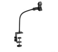 Supporto flessibile per microfono a collo d'oca con morsetto da scrivania, compatibile con più microfoni portatili per trasmissione, podcast e impostazioni studio (microfono entro 50 mm)