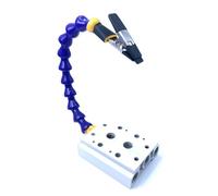 Supporto flessibile per saldatore con clip in acciaio inossidabile e bracci regolabili in PP - Strumento terzo manuale montabile da banco per saldatura PCB e riparazione elettronica (A)